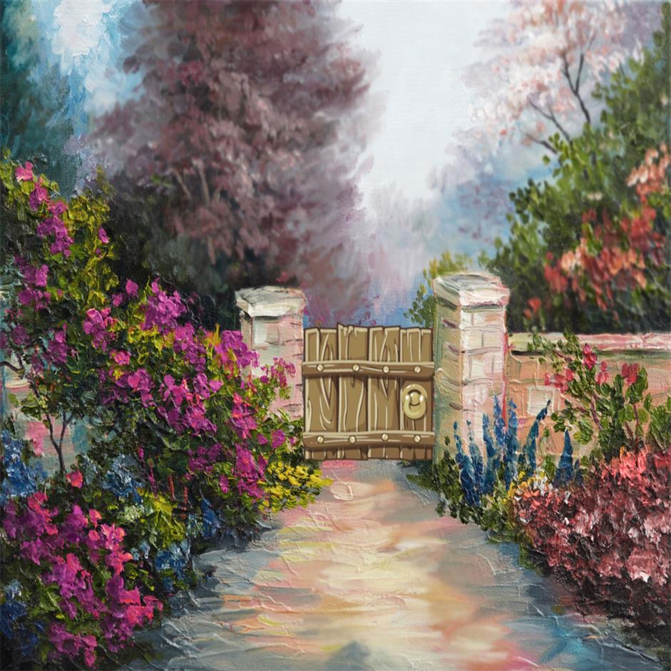 Kate Spring Flowers and Fence Children Backdrop for Photography Designed by JFCC - Image 5