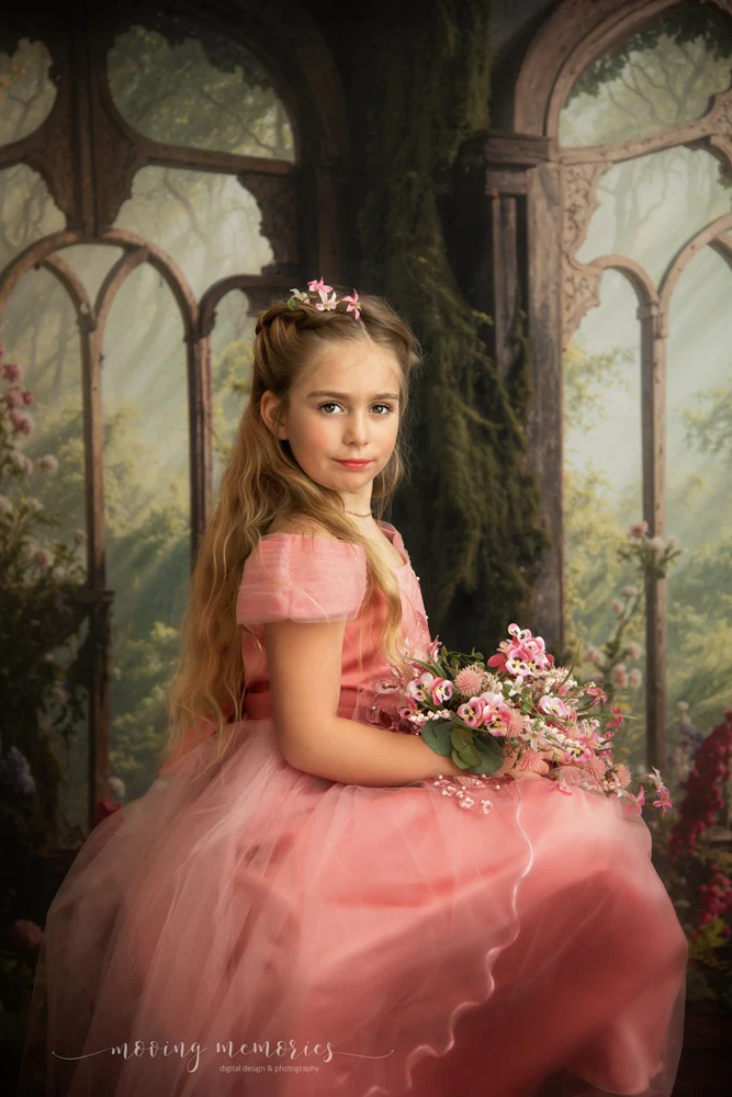 Kate Spring Flowers Arch Window Backdrop Designed by Emetselch - Image 3