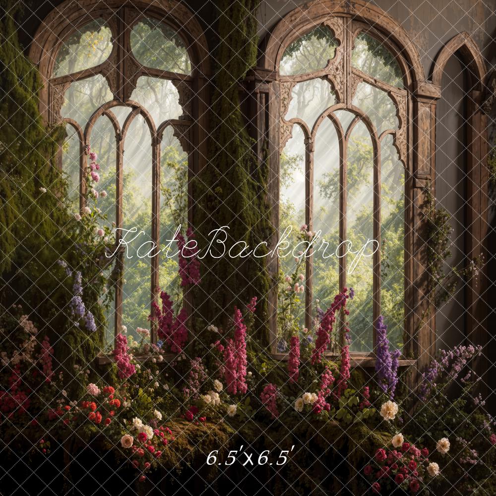 Kate Spring Flowers Arch Window Backdrop Designed by Emetselch - Image 5
