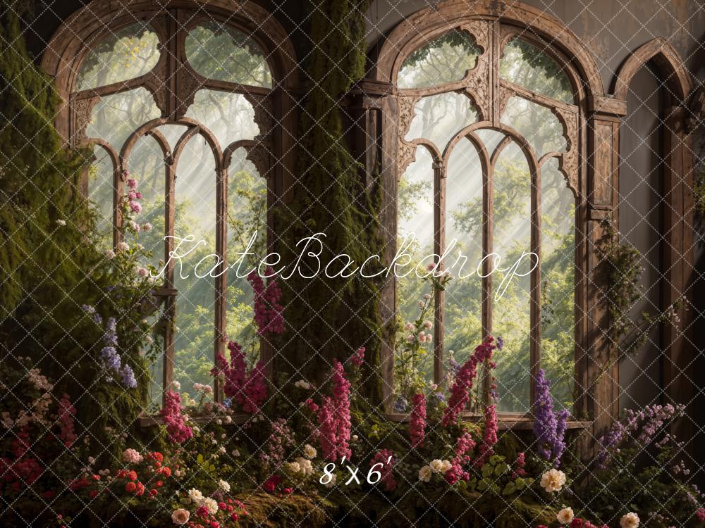 Kate Spring Flowers Arch Window Backdrop Designed by Emetselch - Image 6