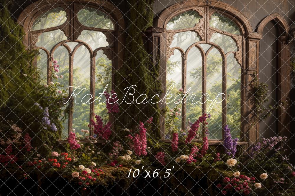 Kate Spring Flowers Arch Window Backdrop Designed by Emetselch - Image 7