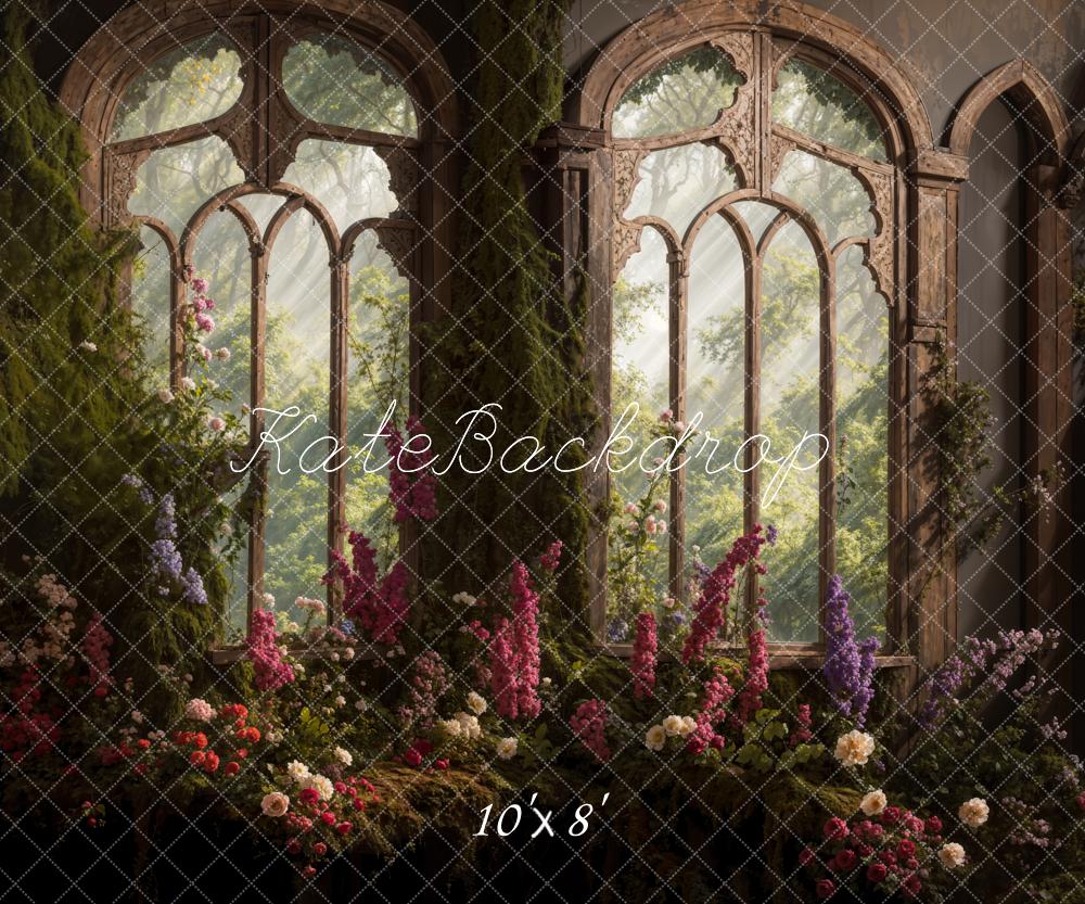 Kate Spring Flowers Arch Window Backdrop Designed by Emetselch - Image 8