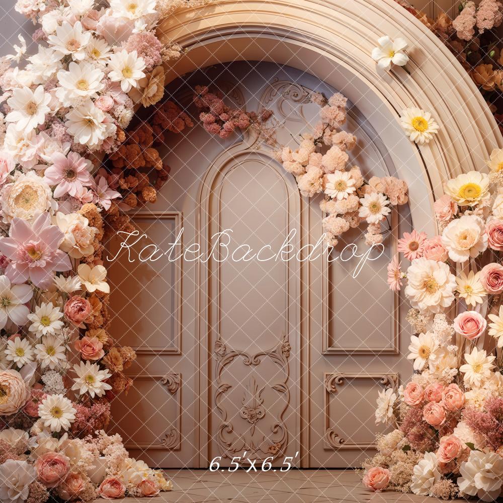 Kate Spring Flowers Arched Door Backdrop Designed by Emetselch - Image 2