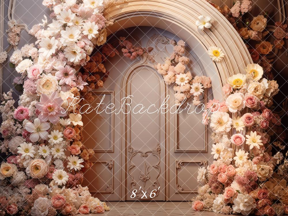 Kate Spring Flowers Arched Door Backdrop Designed by Emetselch - Image 3