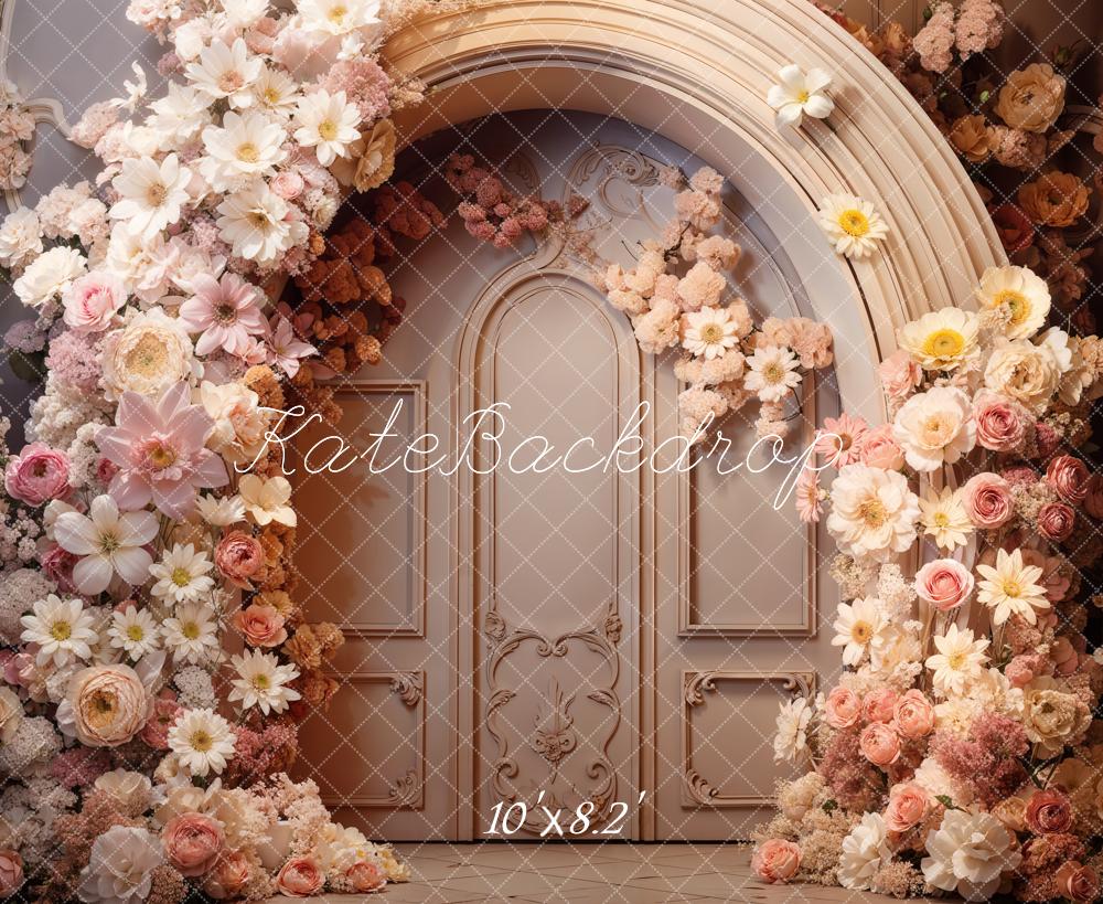Kate Spring Flowers Arched Door Backdrop Designed by Emetselch - Image 5