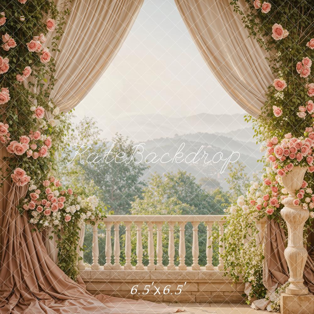 Kate Spring Flowers Curtain Balcony Backdrop Designed by Emetselch - Image 2