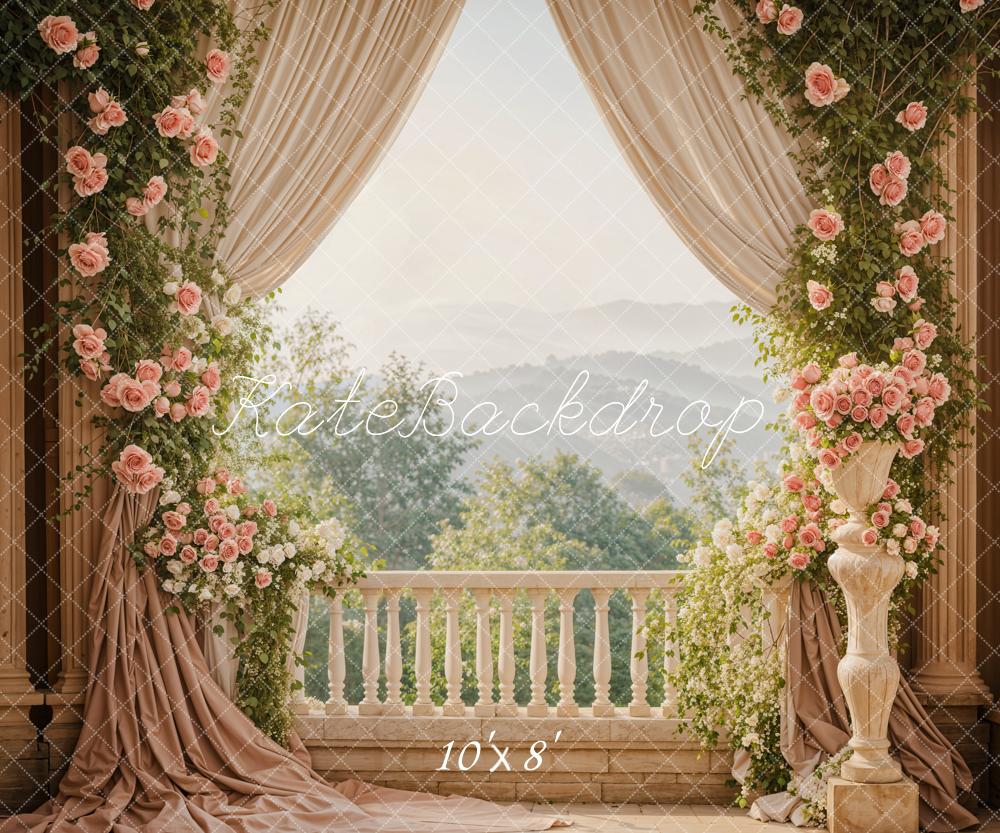Kate Spring Flowers Curtain Balcony Backdrop Designed by Emetselch - Image 5