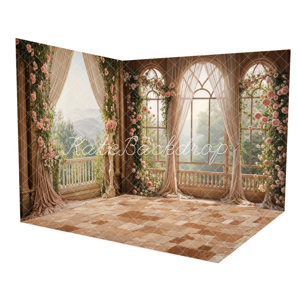 Kate Spring Flowers Curtain Balcony Room Set - Image 2