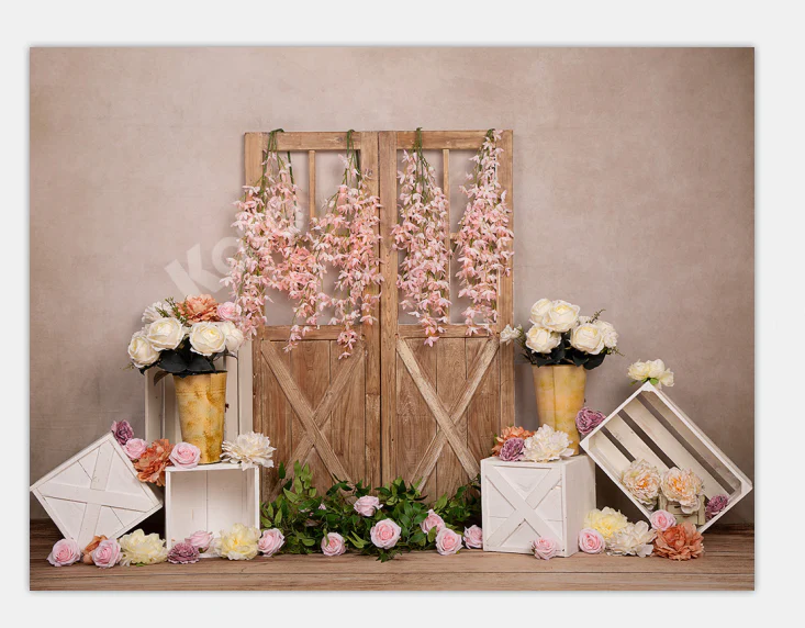 Kate Spring Flowers Door Backdrop Designed by Emetselch - Image 2