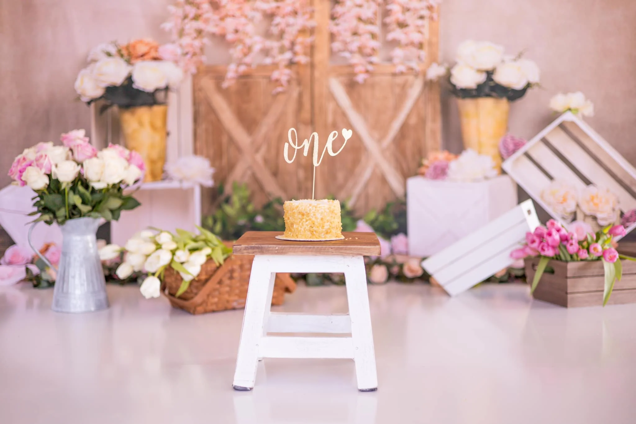 Kate Spring Flowers Door Backdrop Designed by Emetselch - Image 3
