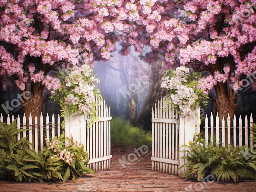 Kate Spring Pink Flower Fence Backdrop Designed by Chain Photography - Image 3