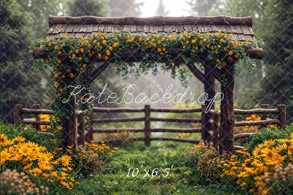 Kate Spring Flowers Fence Backdrop Designed by Chain Photography - Image 10