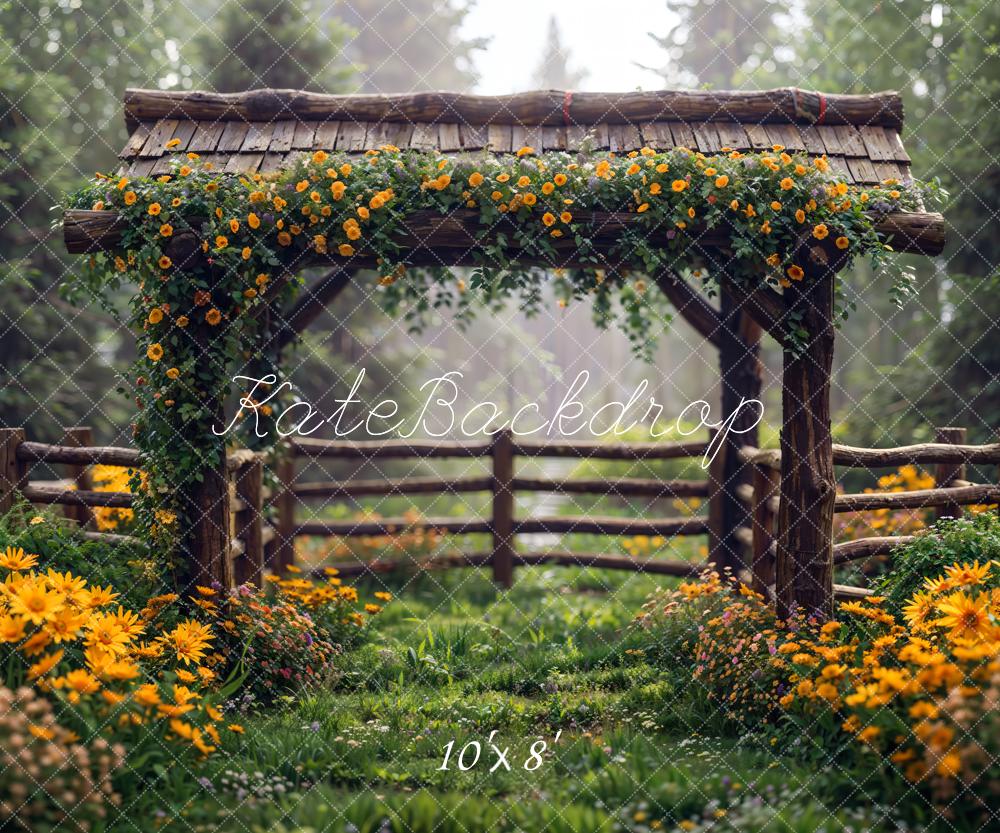 Kate Spring Flowers Fence Backdrop Designed by Chain Photography - Image 11
