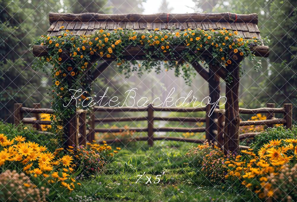 Kate Spring Flowers Fence Backdrop Designed by Chain Photography - Image 2