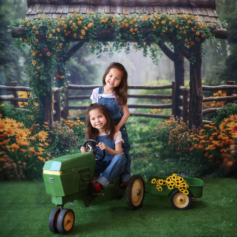 Kate Spring Flowers Fence Backdrop Designed by Chain Photography - Image 3