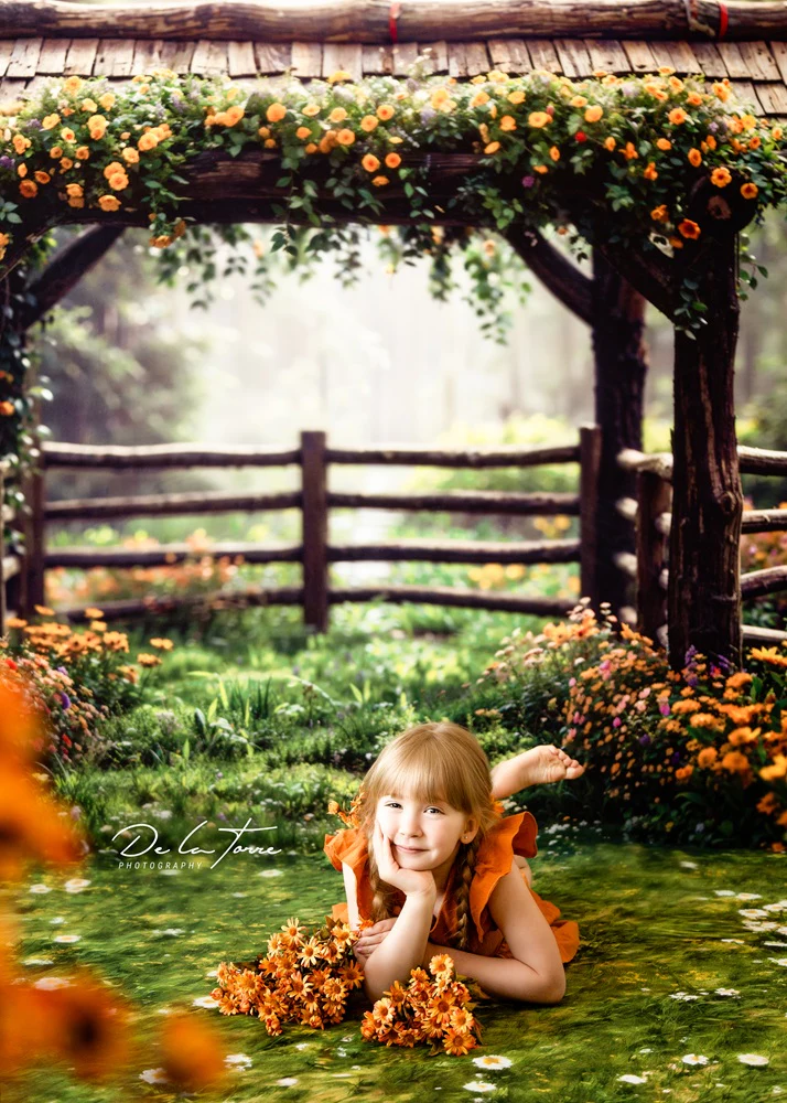 Kate Spring Flowers Fence Backdrop Designed by Chain Photography - Image 4