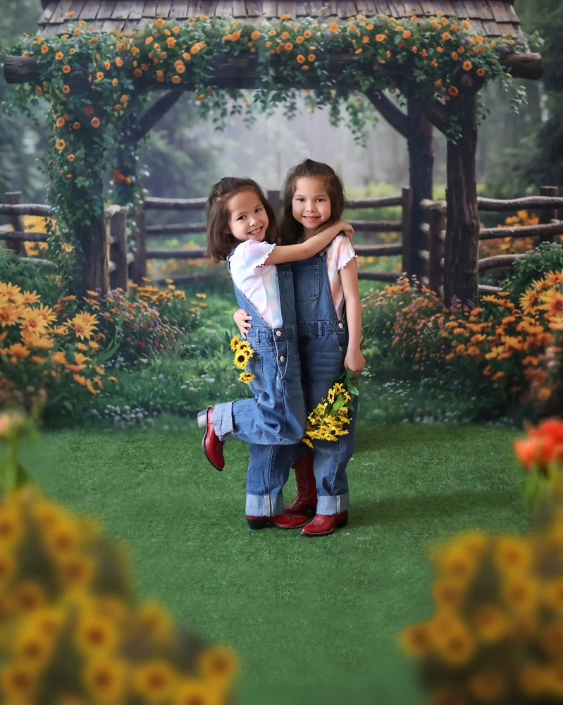 Kate Spring Flowers Fence Backdrop Designed by Chain Photography - Image 6