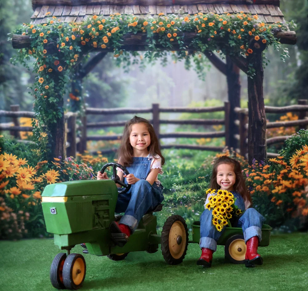 Kate Spring Flowers Fence Backdrop Designed by Chain Photography - Image 7