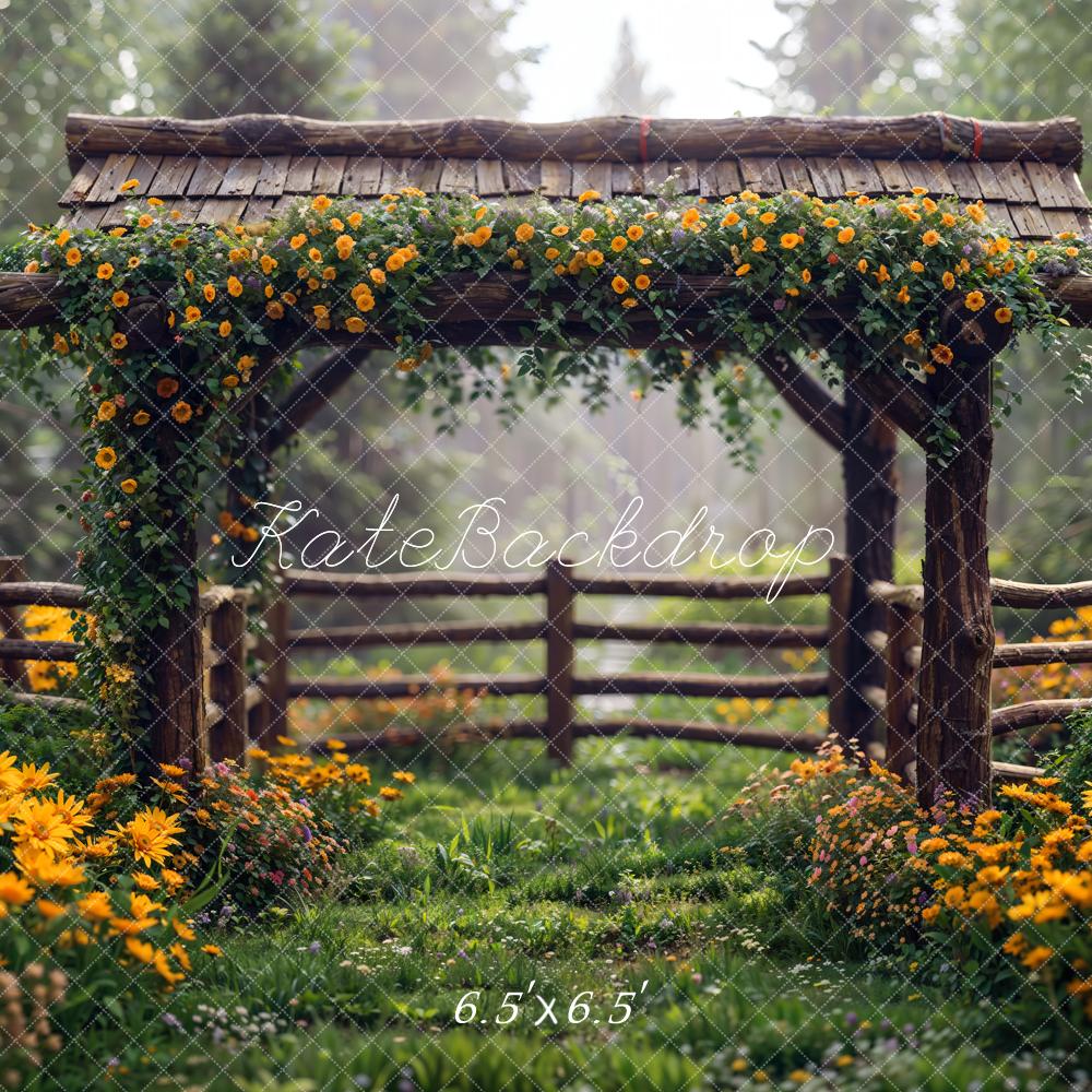 Kate Spring Flowers Fence Backdrop Designed by Chain Photography - Image 8