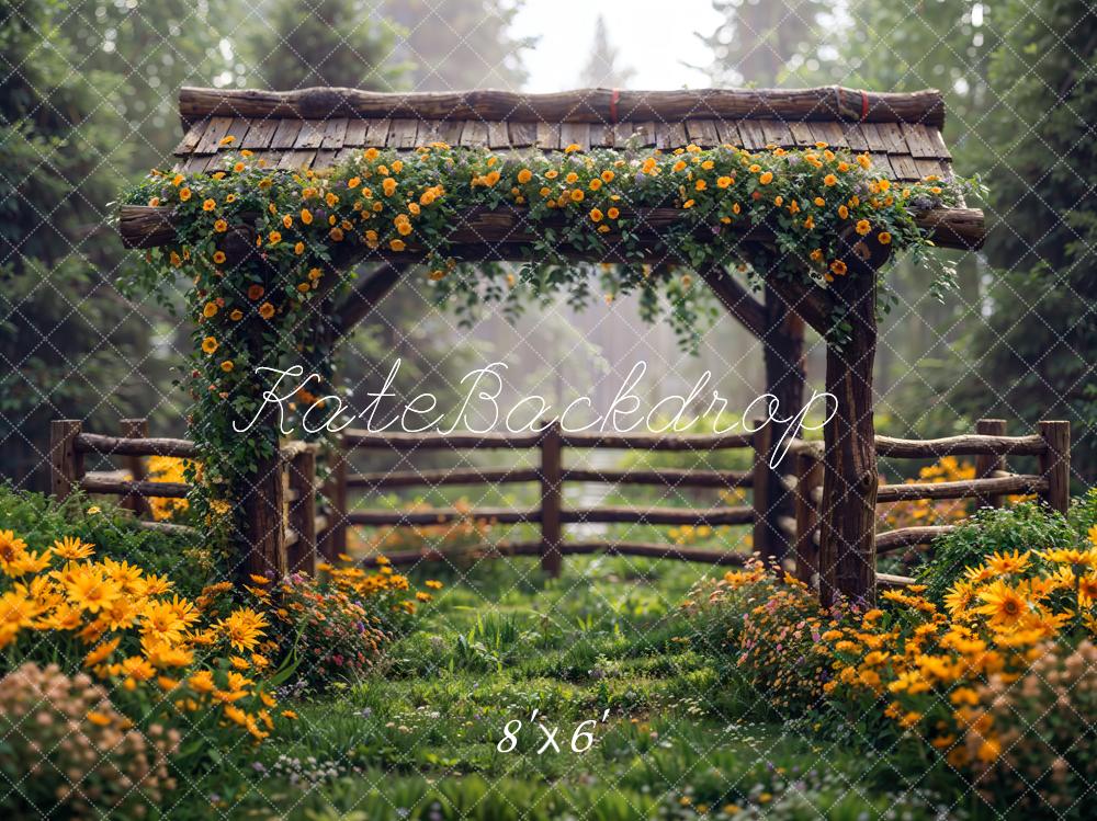 Kate Spring Flowers Fence Backdrop Designed by Chain Photography - Image 9