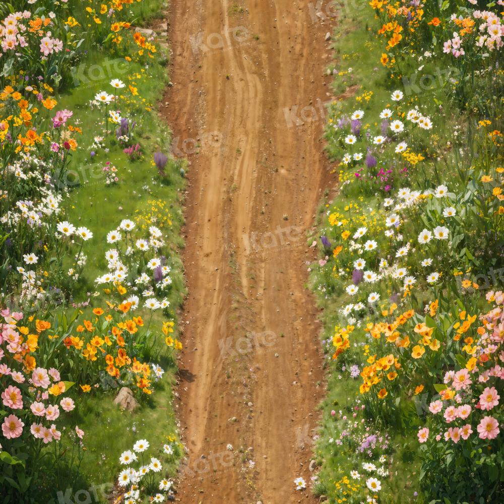 Kate Spring Flowers Field Path Floor Backdrop Designed by Kate Image - Image 2