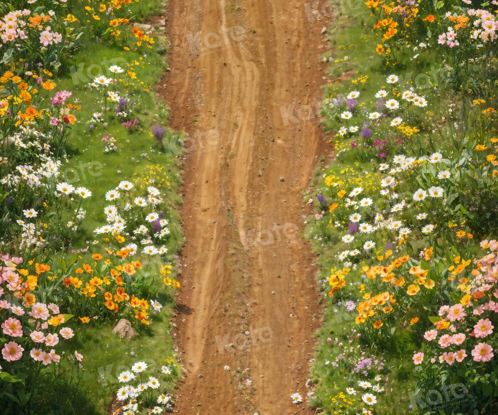 Kate Spring Flowers Field Path Floor Backdrop Designed by Kate Image - Image 4
