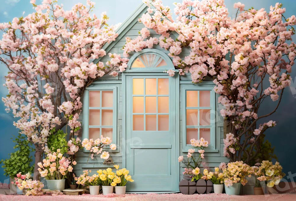 Kate Spring/Easter Flowers House Backdrop Designed by Emetselch - Image 2