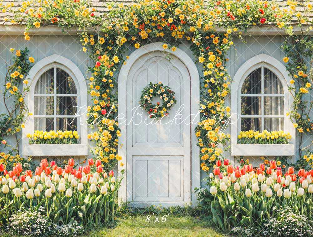 Kate Spring Flowers House Backdrop Designed by Chain Photography - Image 3
