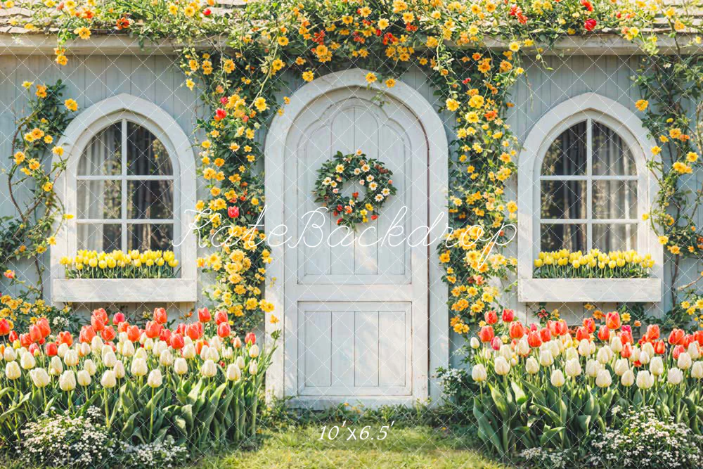 Kate Spring Flowers House Backdrop Designed by Chain Photography - Image 4