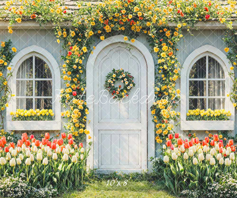 Kate Spring Flowers House Backdrop Designed by Chain Photography - Image 5