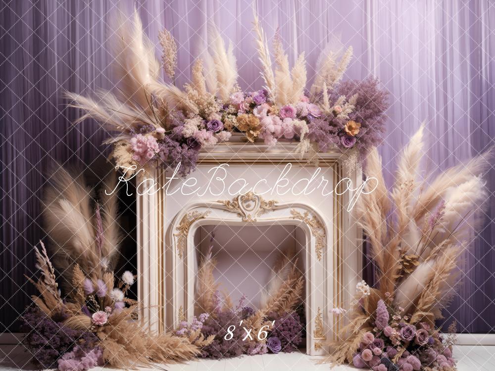 Kate Spring Flowers Reed Fireplace Backdrop Designed by Emetselch - Image 3