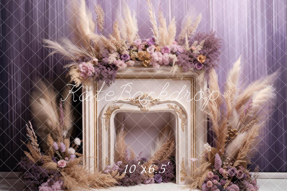 Kate Spring Flowers Reed Fireplace Backdrop Designed by Emetselch - Image 4