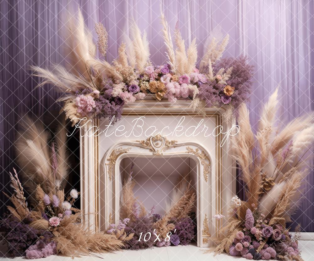 Kate Spring Flowers Reed Fireplace Backdrop Designed by Emetselch - Image 5