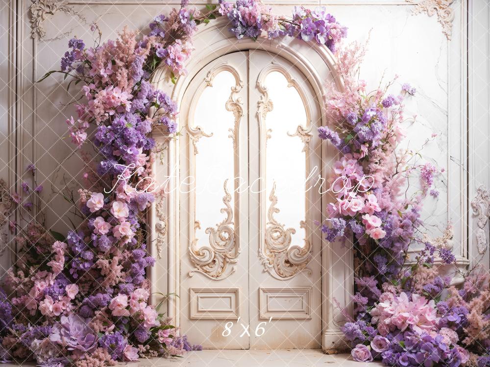 Kate Spring Flowers Retro Door Backdrop Designed by Emetselch - Image 3