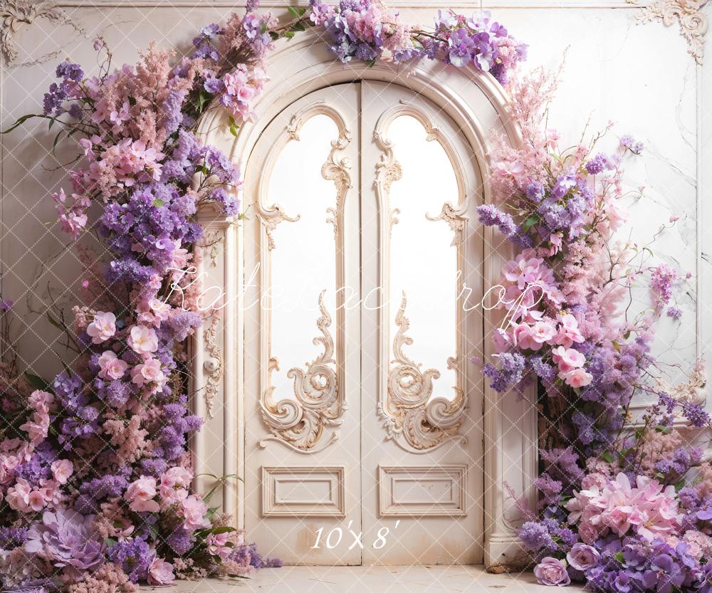 Kate Spring Flowers Retro Door Backdrop Designed by Emetselch - Image 5