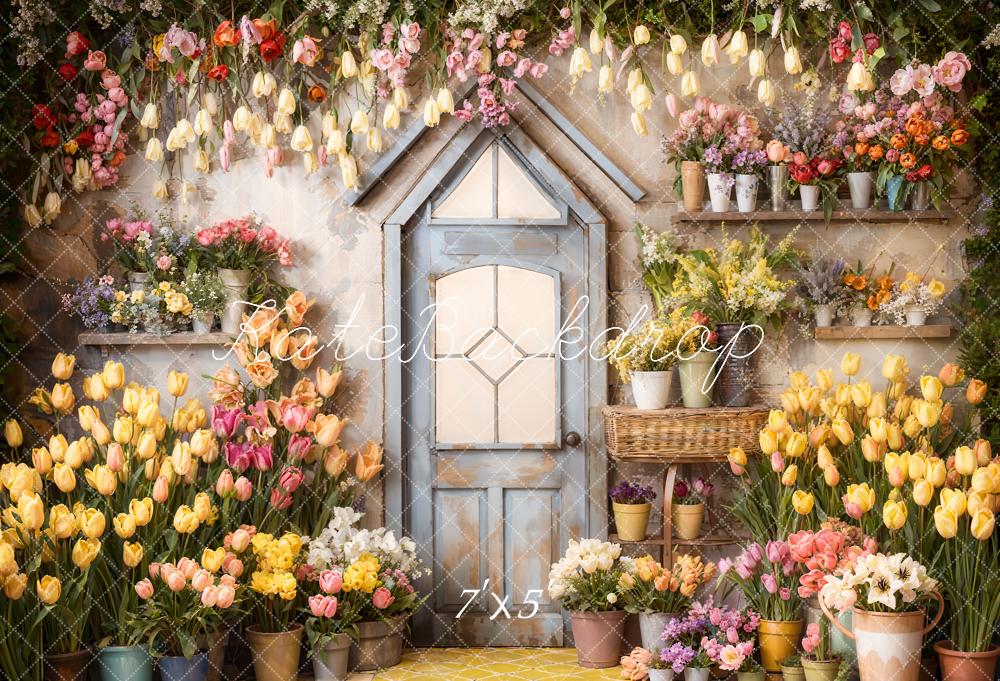Kate Spring Flowers Tulips Greenhouse Backdrop Designed by Emetselch - Image 2