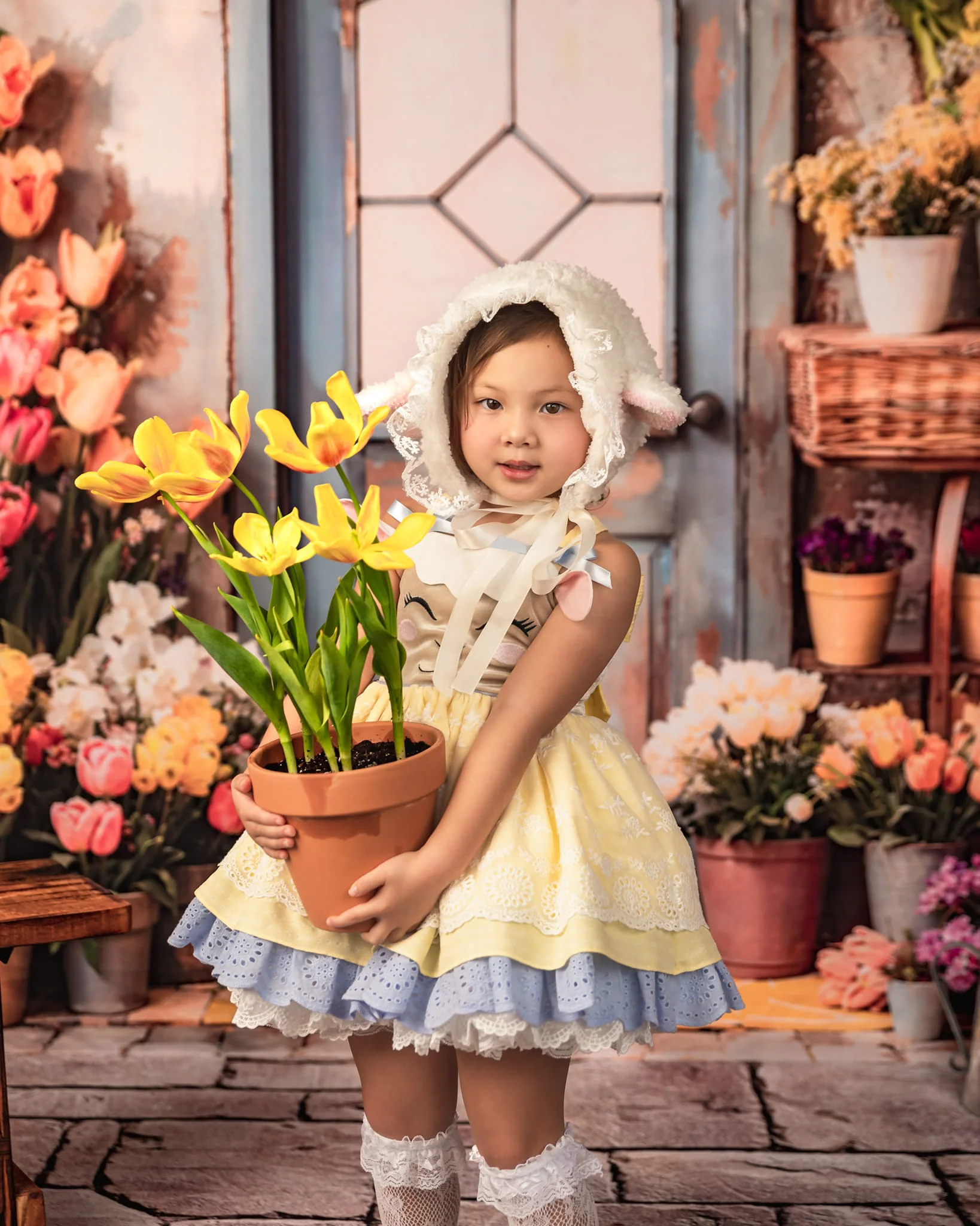Kate Spring Flowers Tulips Greenhouse Backdrop Designed by Emetselch - Image 3