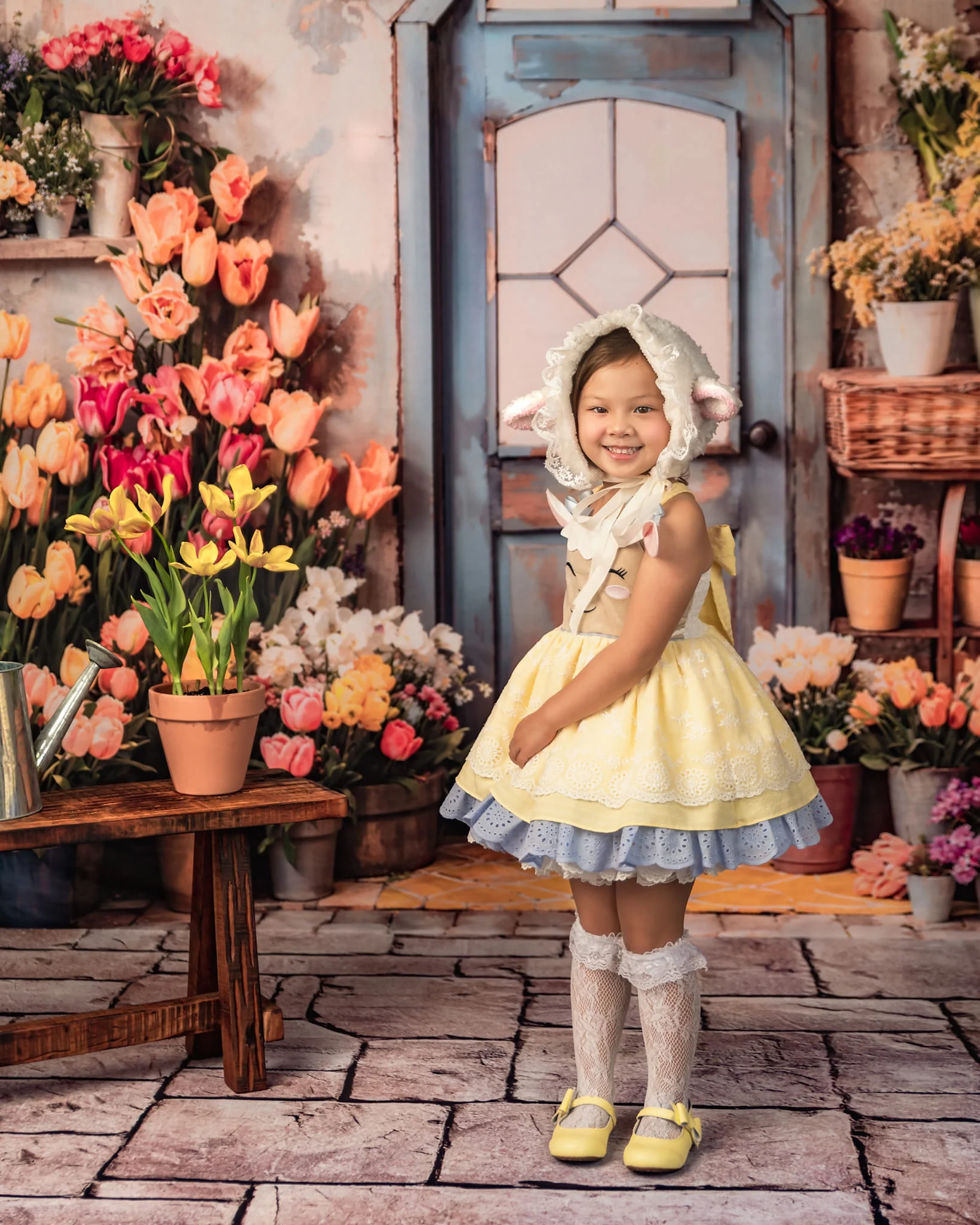 Kate Spring Flowers Tulips Greenhouse Backdrop Designed by Emetselch - Image 4