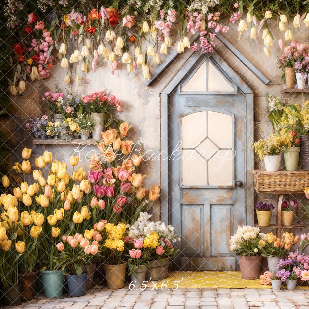 Kate Spring Flowers Tulips Greenhouse Backdrop Designed by Emetselch - Image 5