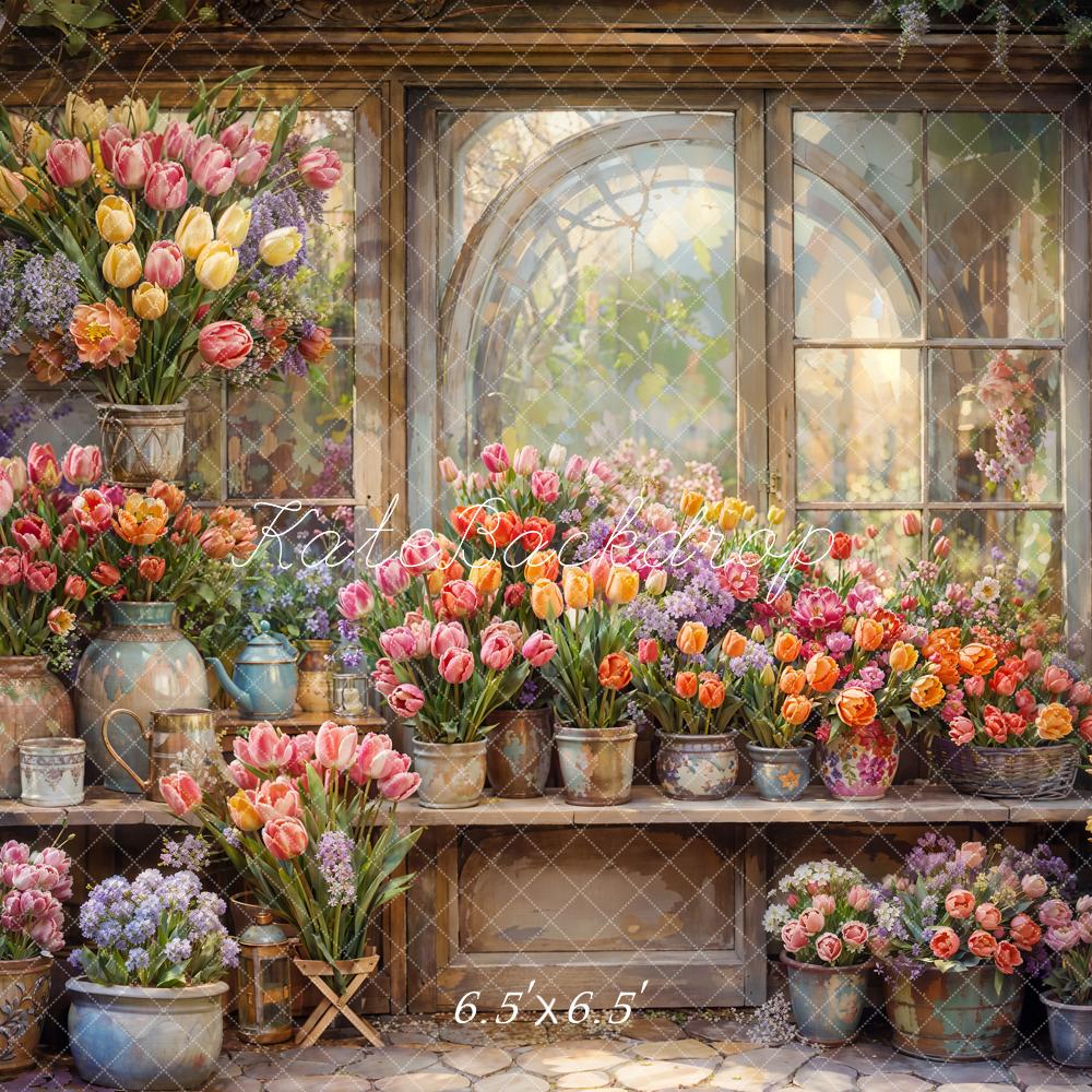 Kate Spring Flowers Window Backdrop Designed by Chain Photography - Image 2