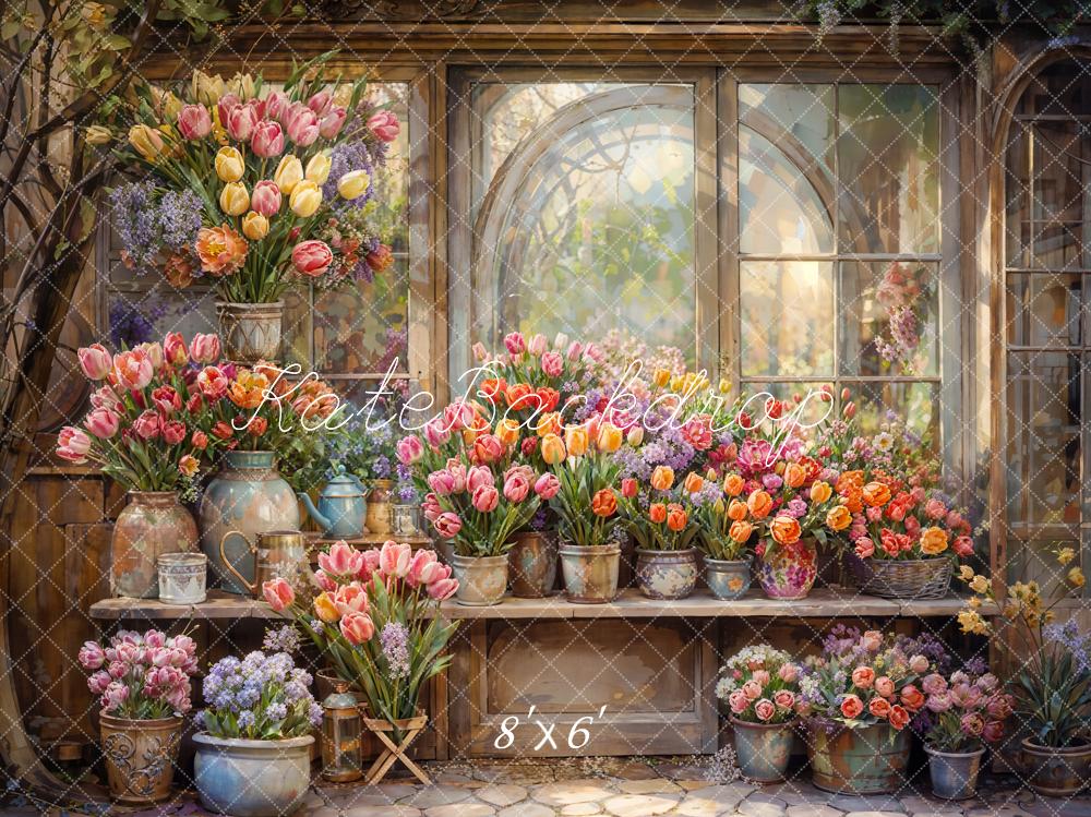 Kate Spring Flowers Window Backdrop Designed by Chain Photography - Image 3