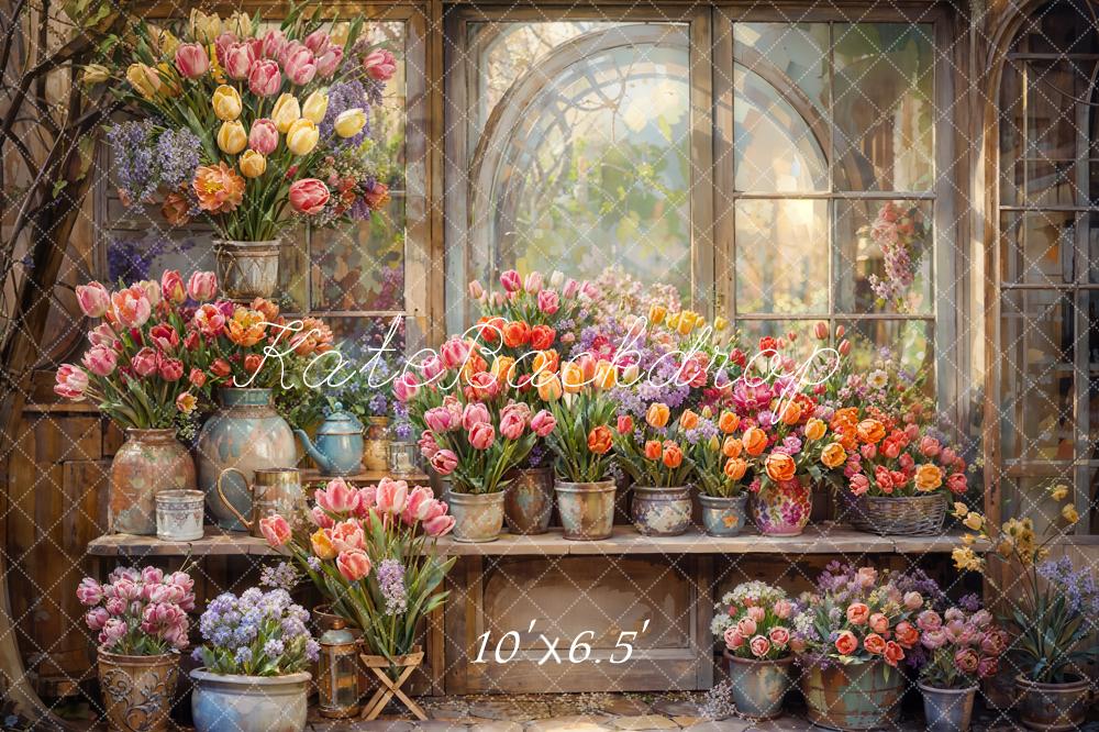Kate Spring Flowers Window Backdrop Designed by Chain Photography - Image 4