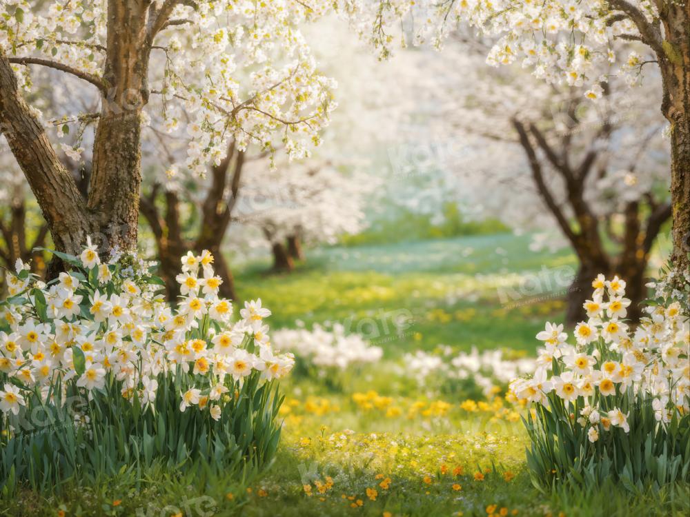 Kate Spring Forest Grass Floral Backdrop Designed by Emetselch - Image 4