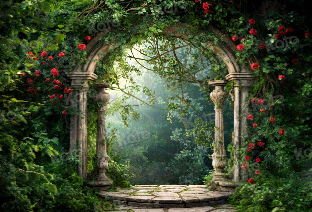 Kate Spring Forest Greenery Flowers Arch Backdrop Designed by Chain Photography - Image 2