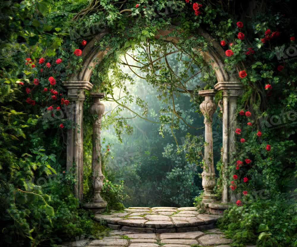 Kate Spring Forest Greenery Flowers Arch Backdrop Designed by Chain Photography - Image 5