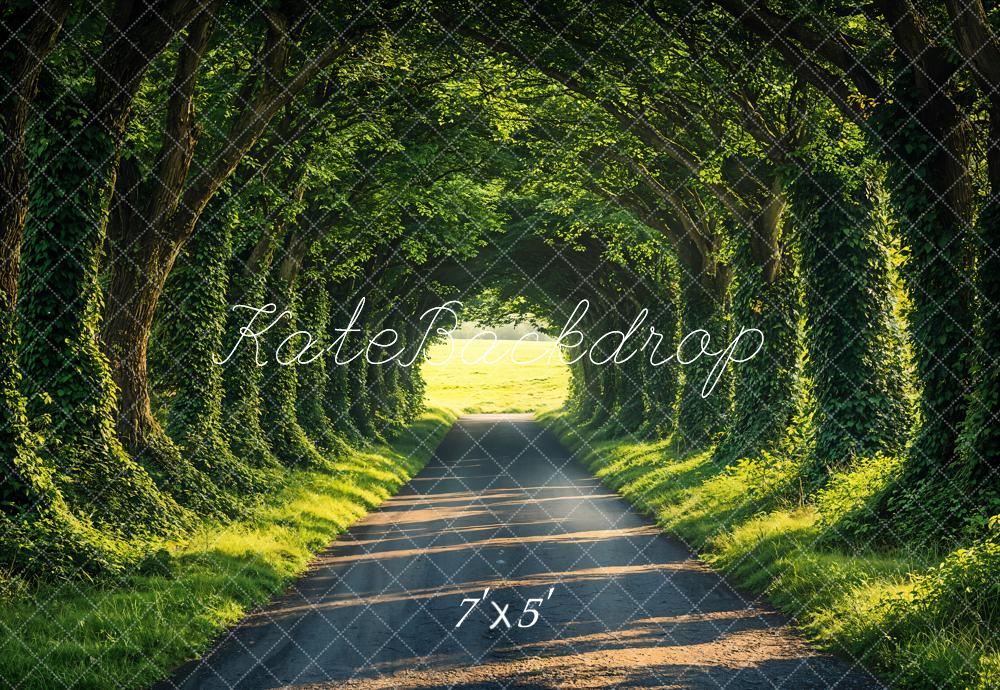 Kate Spring Forest Tunnel Sunlit Path Backdrop Designed by Emetselch - Image 2