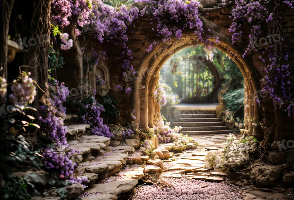 Kate Spring Forest Wisteria Stairs Backdrop Designed by Emetselch - Image 2
