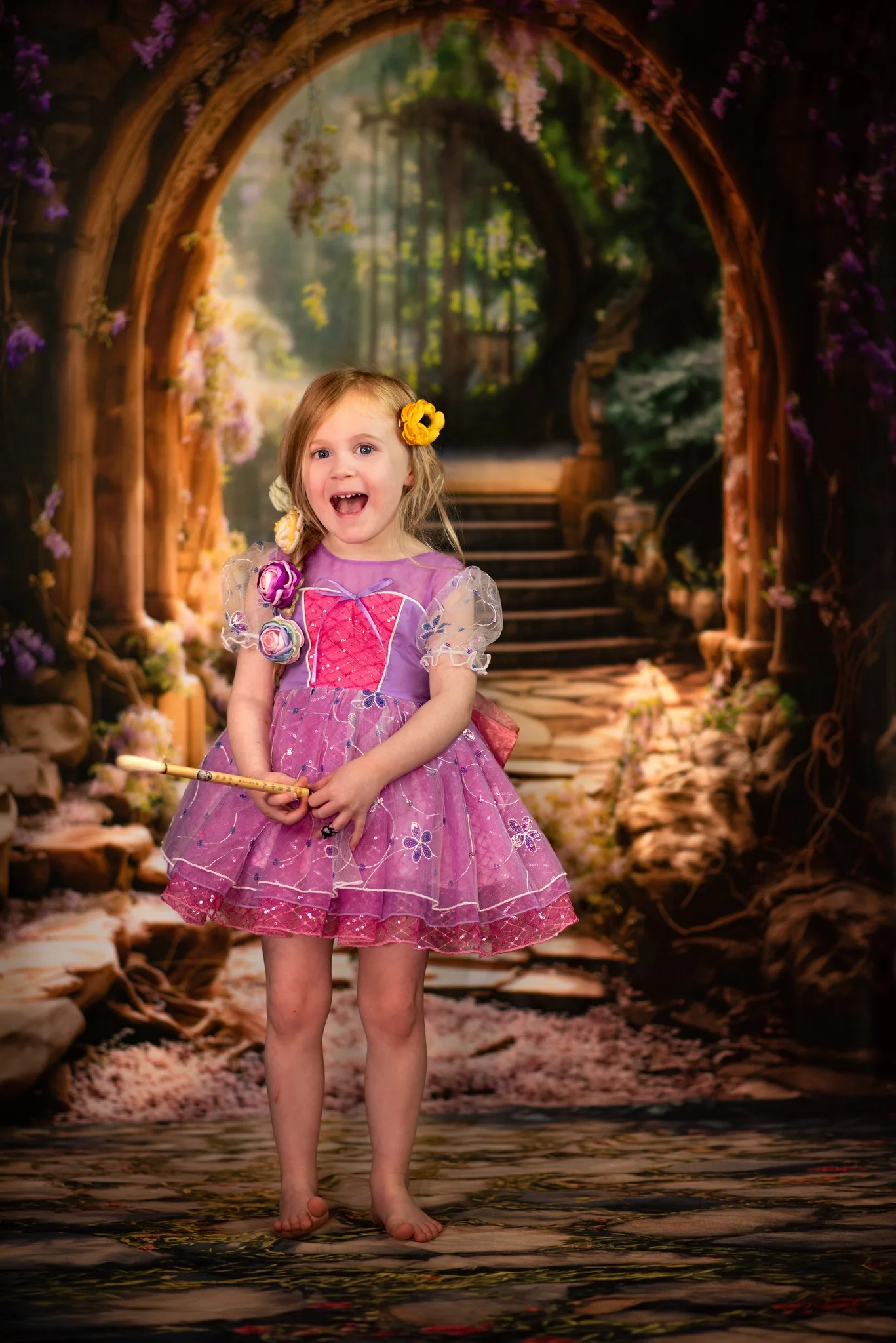 Kate Spring Forest Wisteria Stairs Backdrop Designed by Emetselch - Image 4