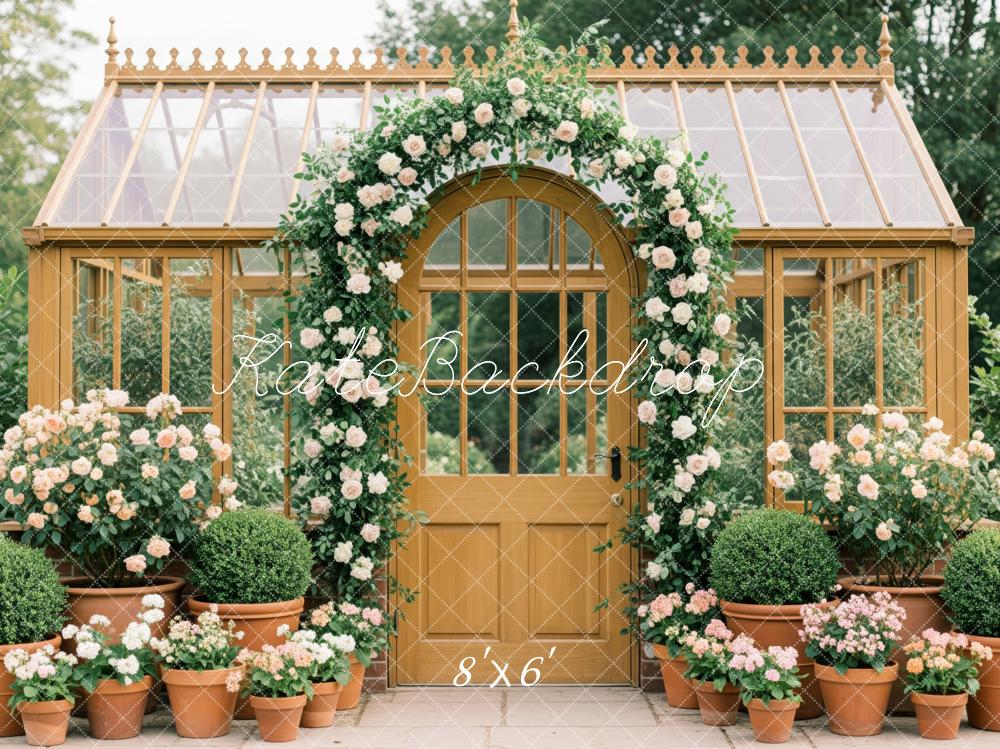 Kate Spring Garand Potted Plants Greenhouse Backdrop Designed by Patty Robert - Image 3