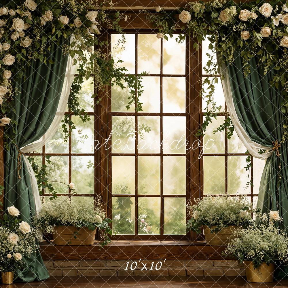 Kate Spring Garand Window Brick Wall Greenery Backdrop Designed by Emstselch - Image 7